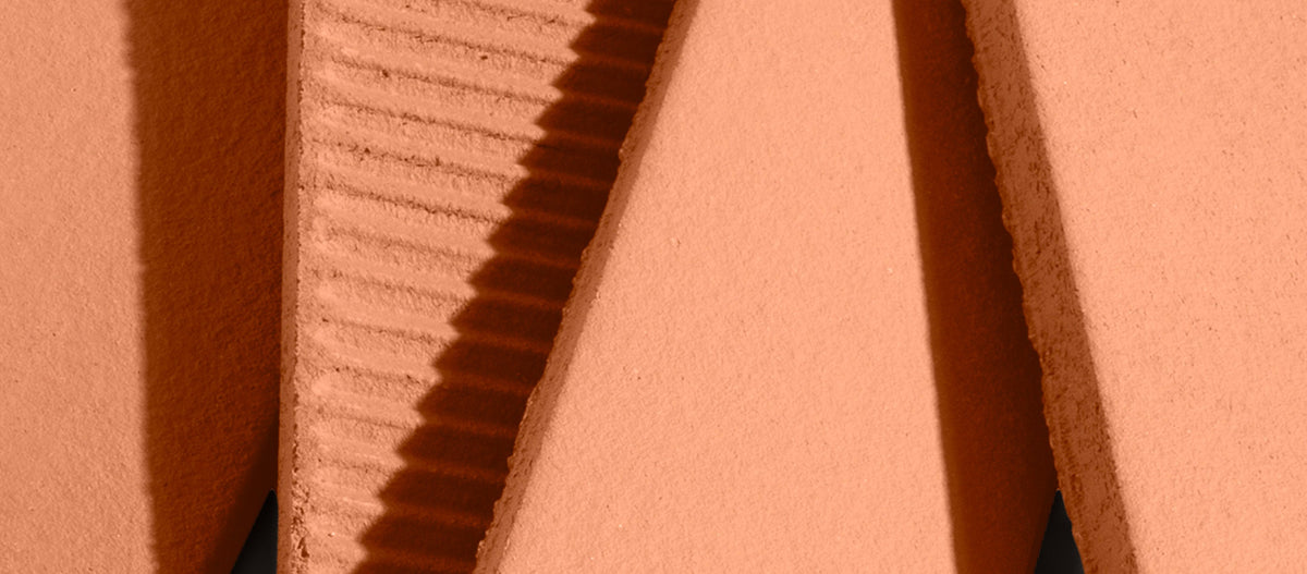 close up of red terracotta tile