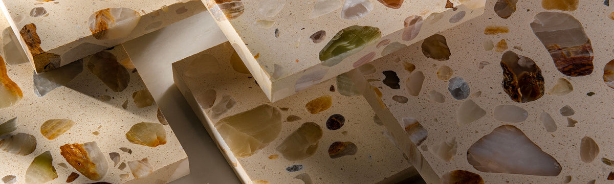 beige terrazzo tile
