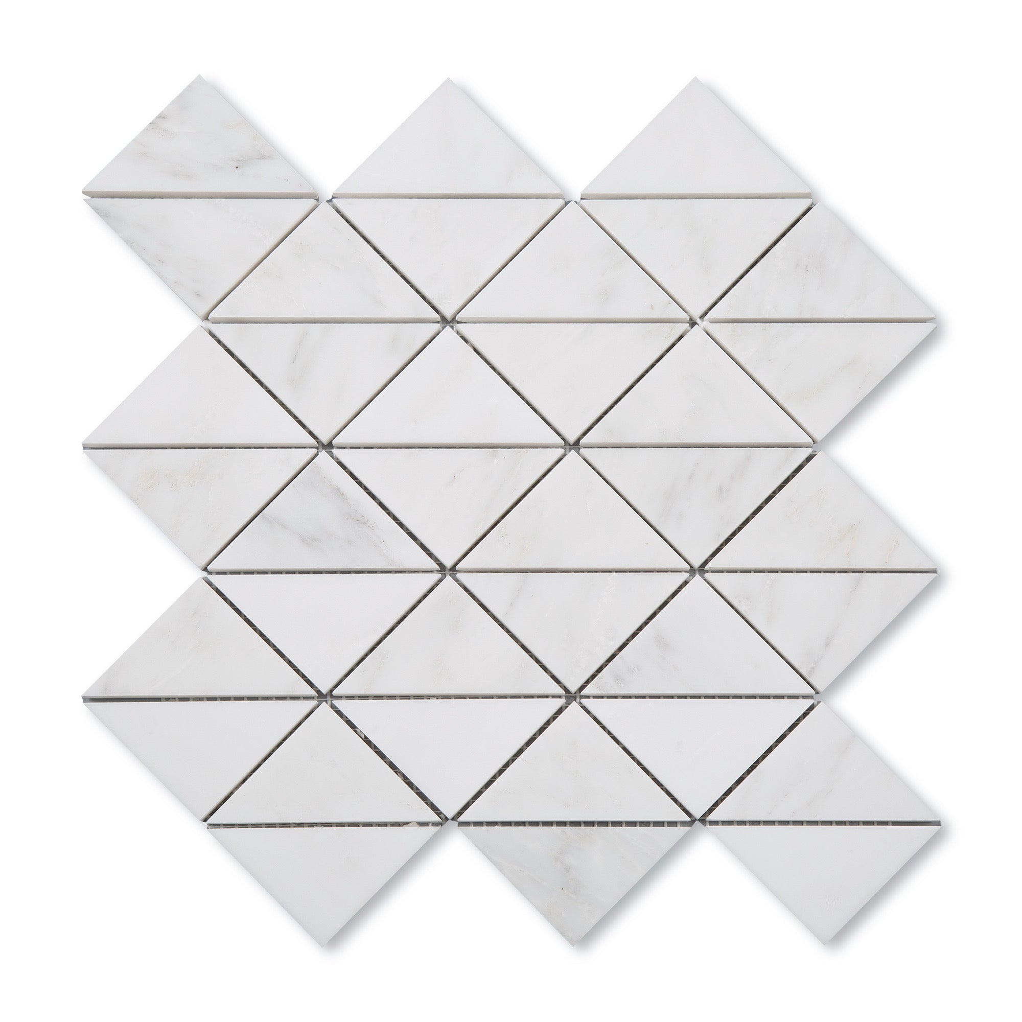 Triangular Ribbed Marble Casablanca Carrara Triangle Mosaic Marble Tile | Honed