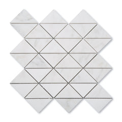 Casablanca Carrara Triangle Mosaic Marble Tile | Honed