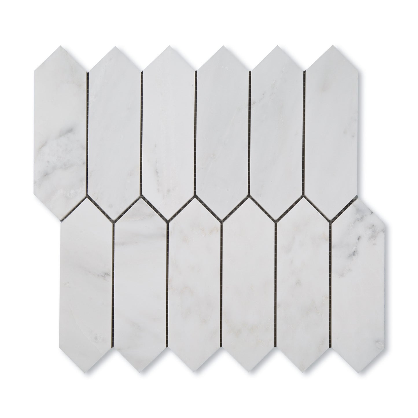 Sample: Casablanca Carrara Pickett Mosaic Marble Tile | Honed-Sample-Sample-Riad Tile