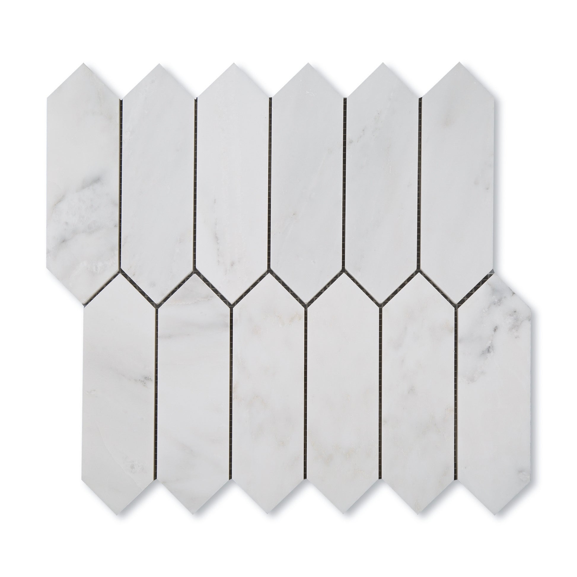 Sample: Casablanca Carrara Pickett Mosaic Marble Tile | Honed-Sample-Sample-Riad Tile