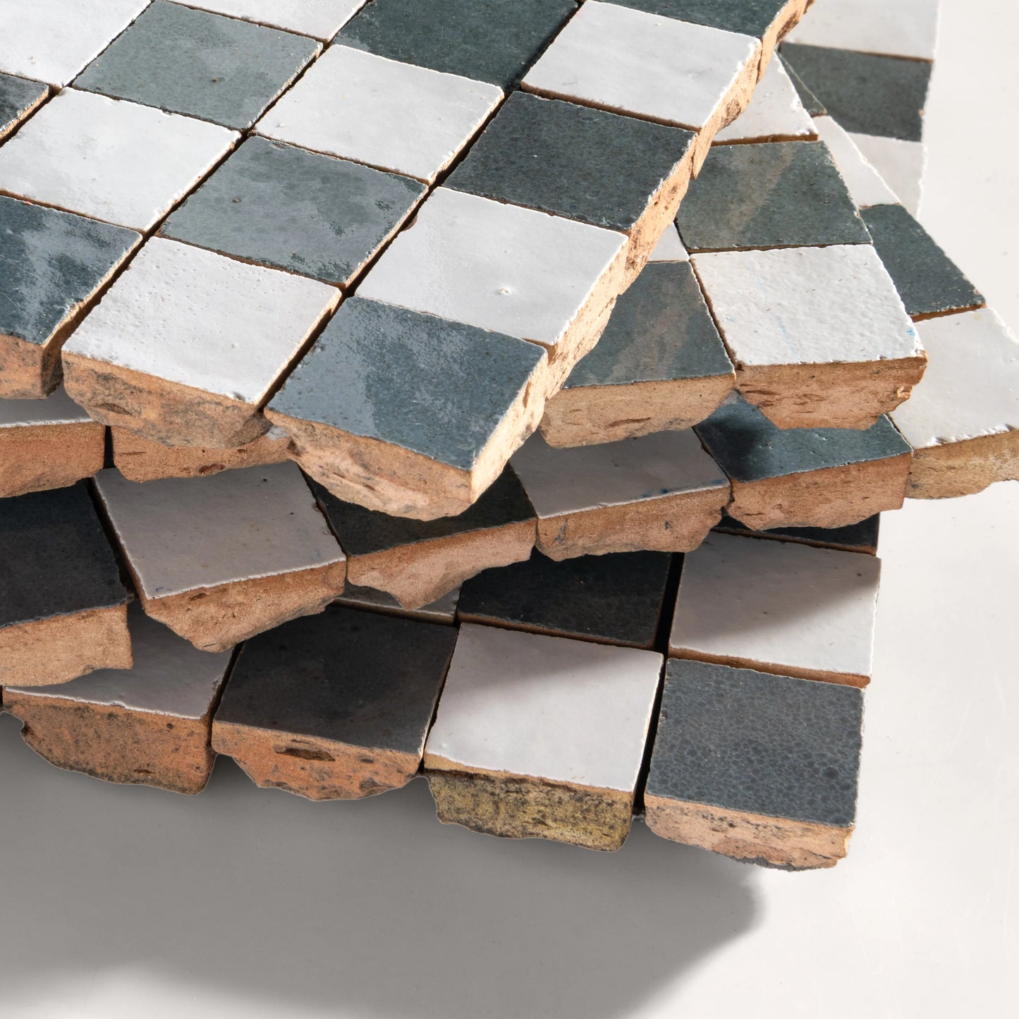 Snow & Steel Grey - 1" Checkerboard Mosaic
