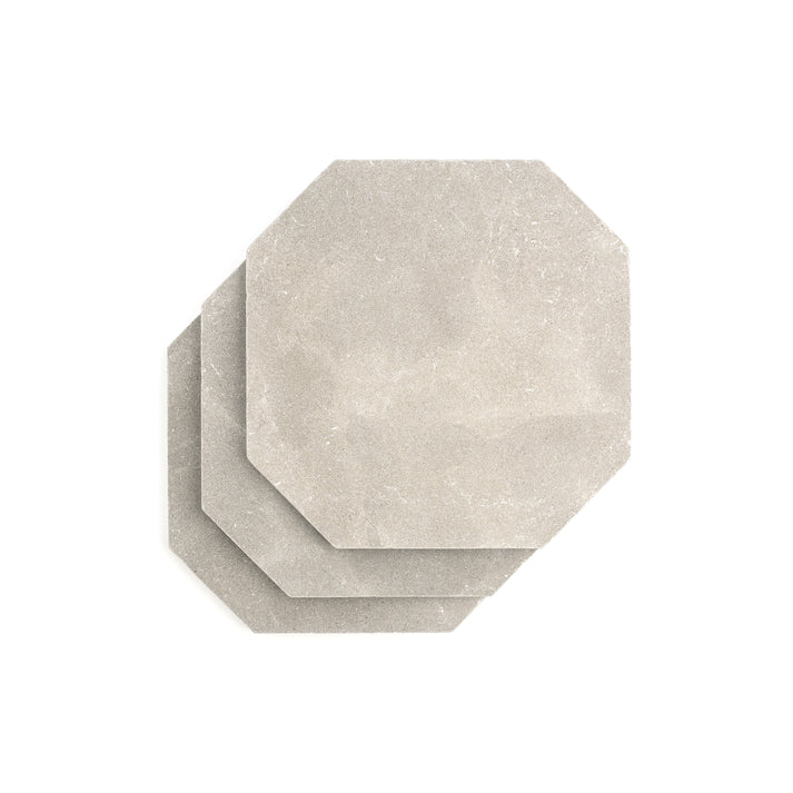 Octagon Azru Grey 12x12 & Azru Sand 4x4 Tumbled & Honed Moroccan Limestone - Checkerboard Bundle-Main Inventory-All Products,Checkerboard,Natural Stone,Octagon-Riad Tile