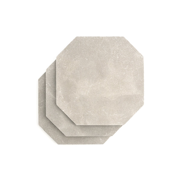 smoothstoneツヤツヤ石 12x12OctagonAzruGreyLimestone-
