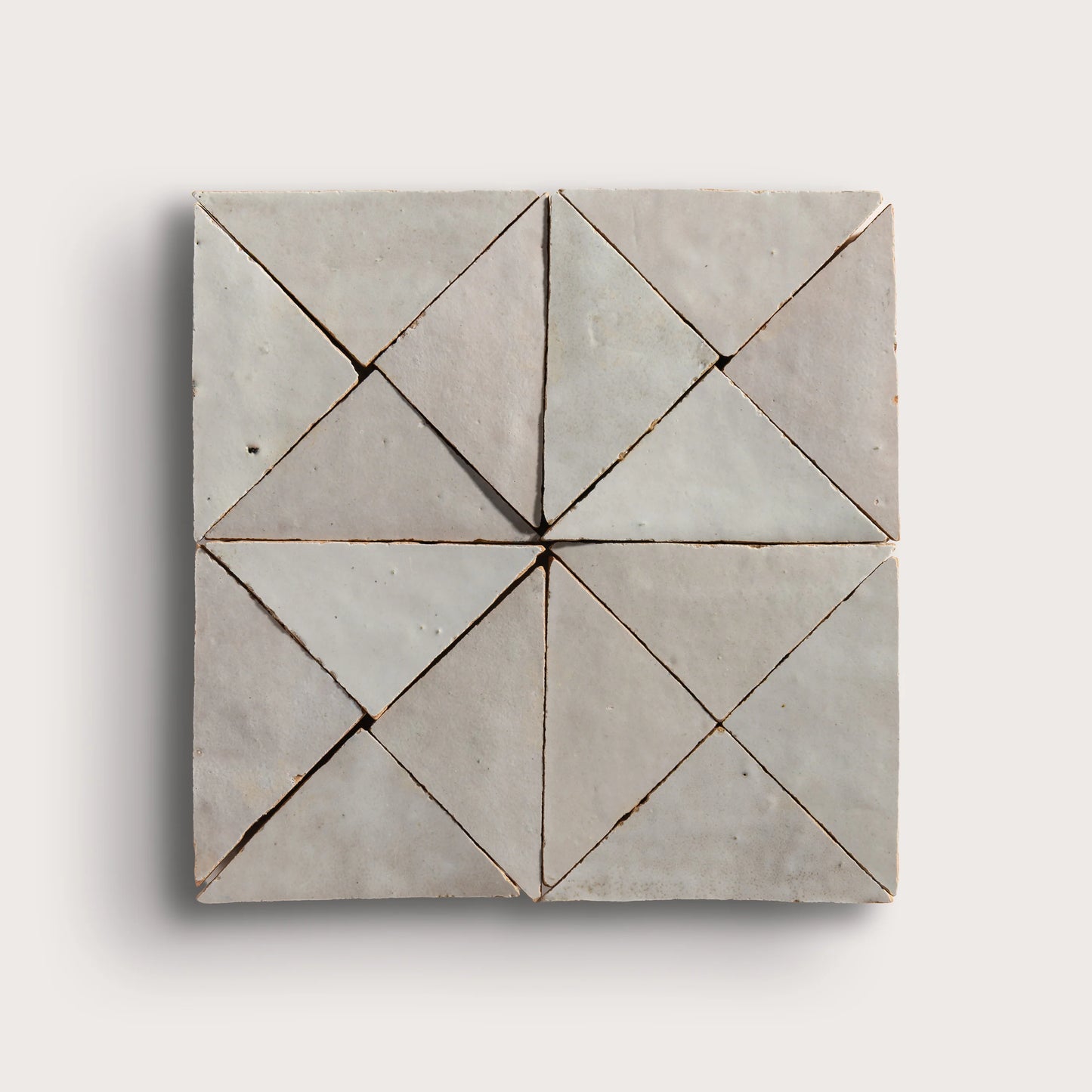 Natural White Triangle Mosaic Zellige Tile
