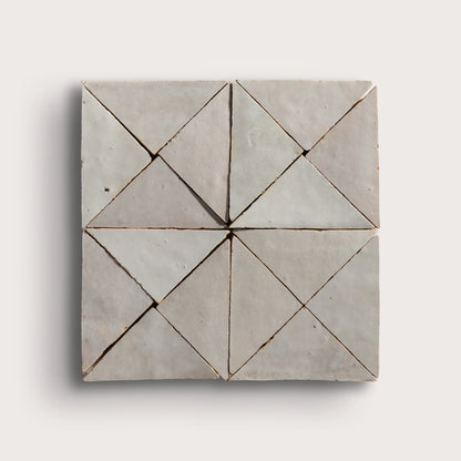 Natural White Triangle Mosaic Zellige Tile