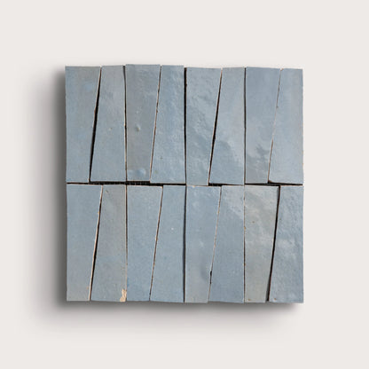 Belize Blue 1x4 Trapezoid Mosaic Zellige Tile