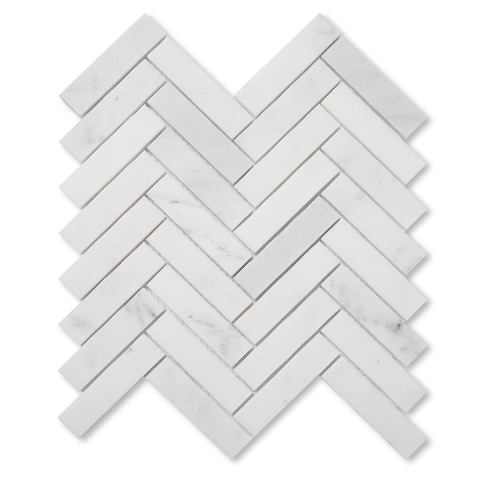 Sample: Casablanca Carrara 1x4 Herringbone Mosaic Marble Tile | Honed-Sample-Sample-Riad Tile