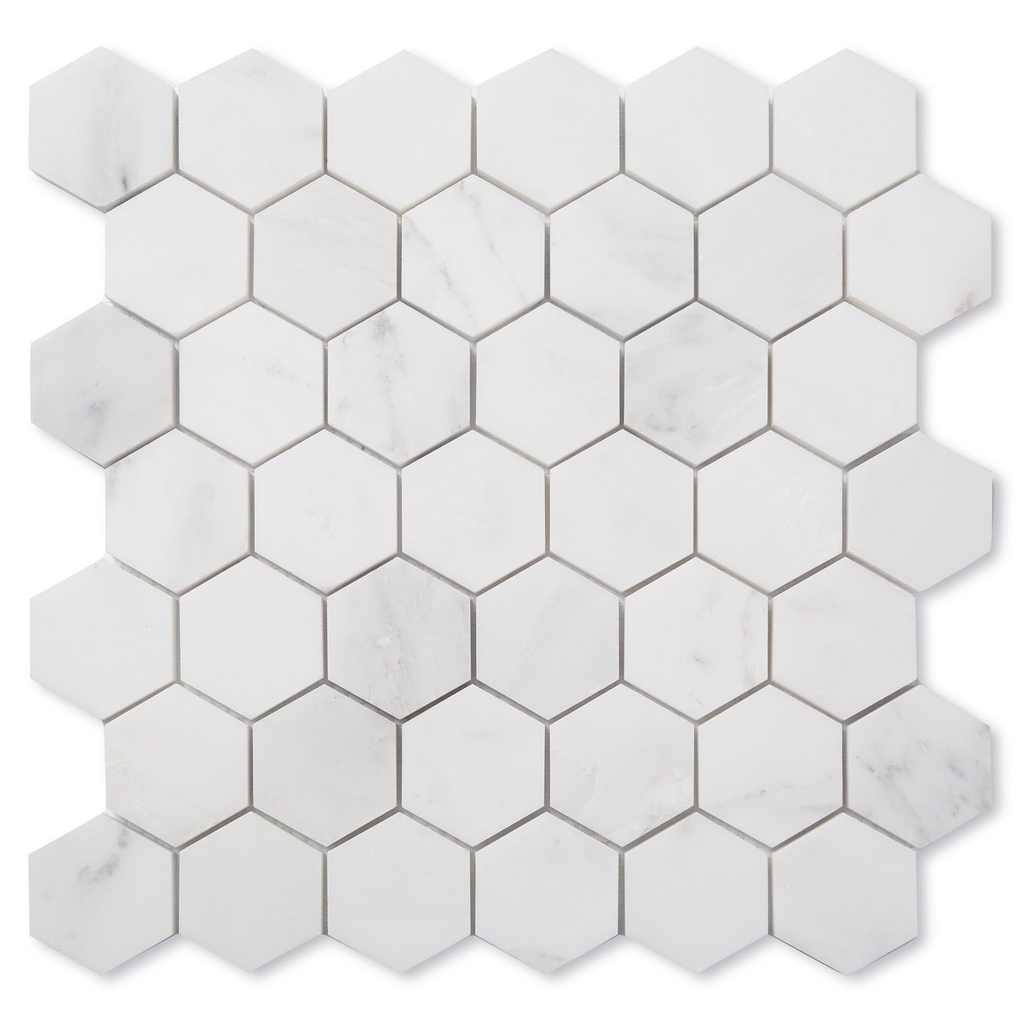 Sample: Casablanca Carrara 2 Inch Hexagon Mosaic Marble Tile | Honed-Sample-Sample-Riad Tile