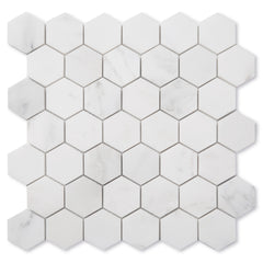 Casablanca Carrara 2 Inch Hexagon Mosaic Marble Tile | Honed