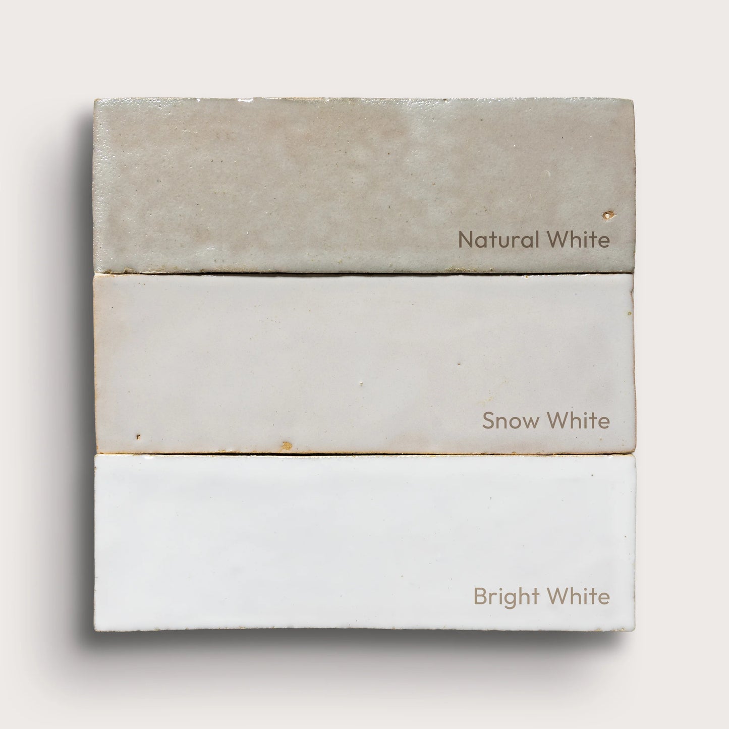 Snow White Triangle Mosaic Zellige Tile