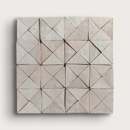 Natural White Triangle Mosaic Zellige Tile