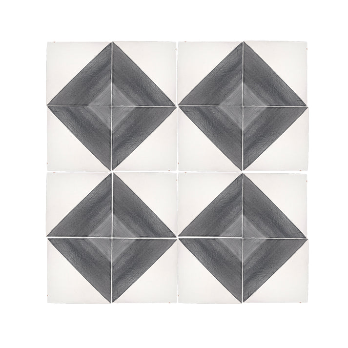 50/50 Black 6x6 Hand Painted Artisan Ceramic-Main Inventory-All Products,Patterns-Riad Tile