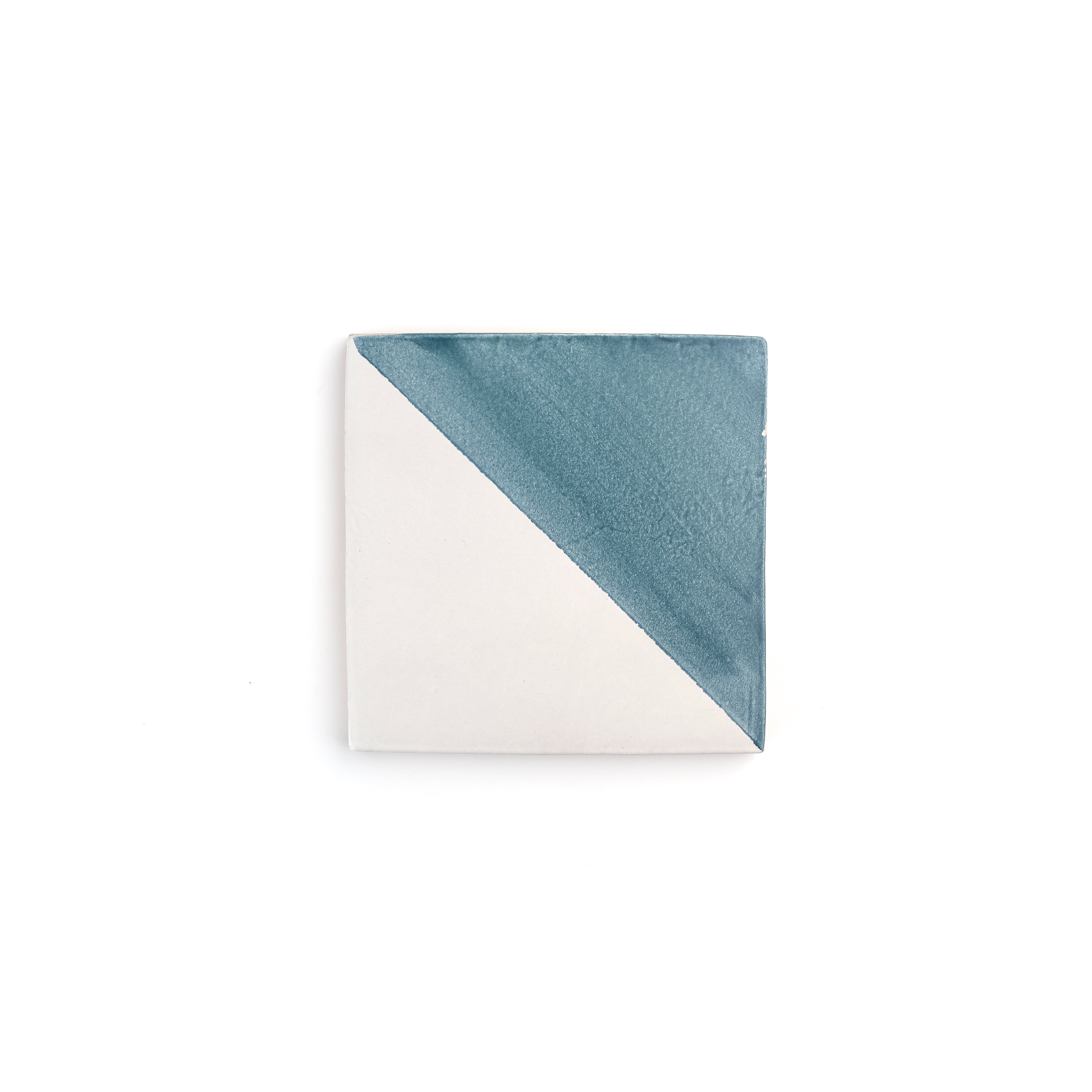 50/50 Blue 6x6 Hand Painted Artisan Ceramic Tile