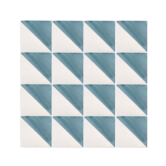 50/50 Blue 6x6 Hand Painted Artisan Ceramic Tile-Main Inventory-All Products,Patterns-Riad Tile