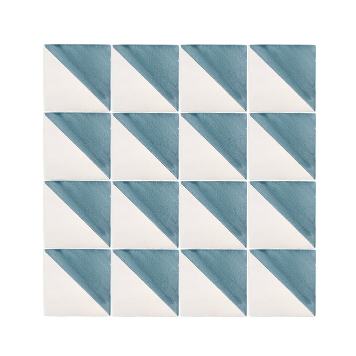 50/50 Blue 6x6 Hand Painted Artisan Ceramic Tile-Main Inventory-All Products,Patterns-Riad Tile