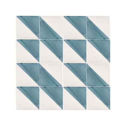 50/50 Blue 6x6 Hand Painted Artisan Ceramic Tile-Main Inventory-All Products,Patterns-Riad Tile