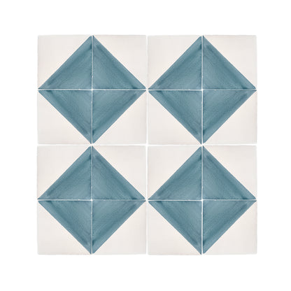 50/50 Blue 6x6 Hand Painted Artisan Ceramic Tile-Main Inventory-All Products,Patterns-Riad Tile