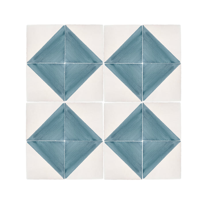 50/50 Blue 6x6 Hand Painted Artisan Ceramic Tile-Main Inventory-All Products,Patterns-Riad Tile