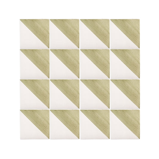 50/50 Green 6x6 Hand Painted Artisan Ceramic Tile-Main Inventory-All Products,Patterns-Riad Tile