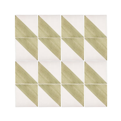 50/50 Green 6x6 Hand Painted Artisan Ceramic Tile-Main Inventory-All Products,Patterns-Riad Tile