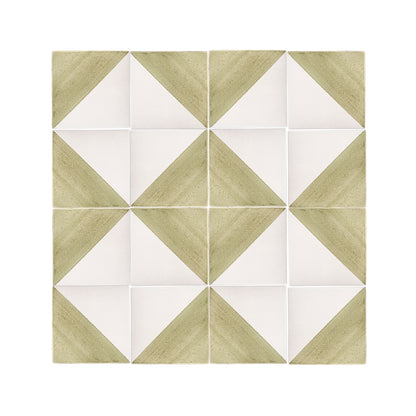 50/50 Green 6x6 Hand Painted Artisan Ceramic Tile-Main Inventory-All Products,Patterns-Riad Tile