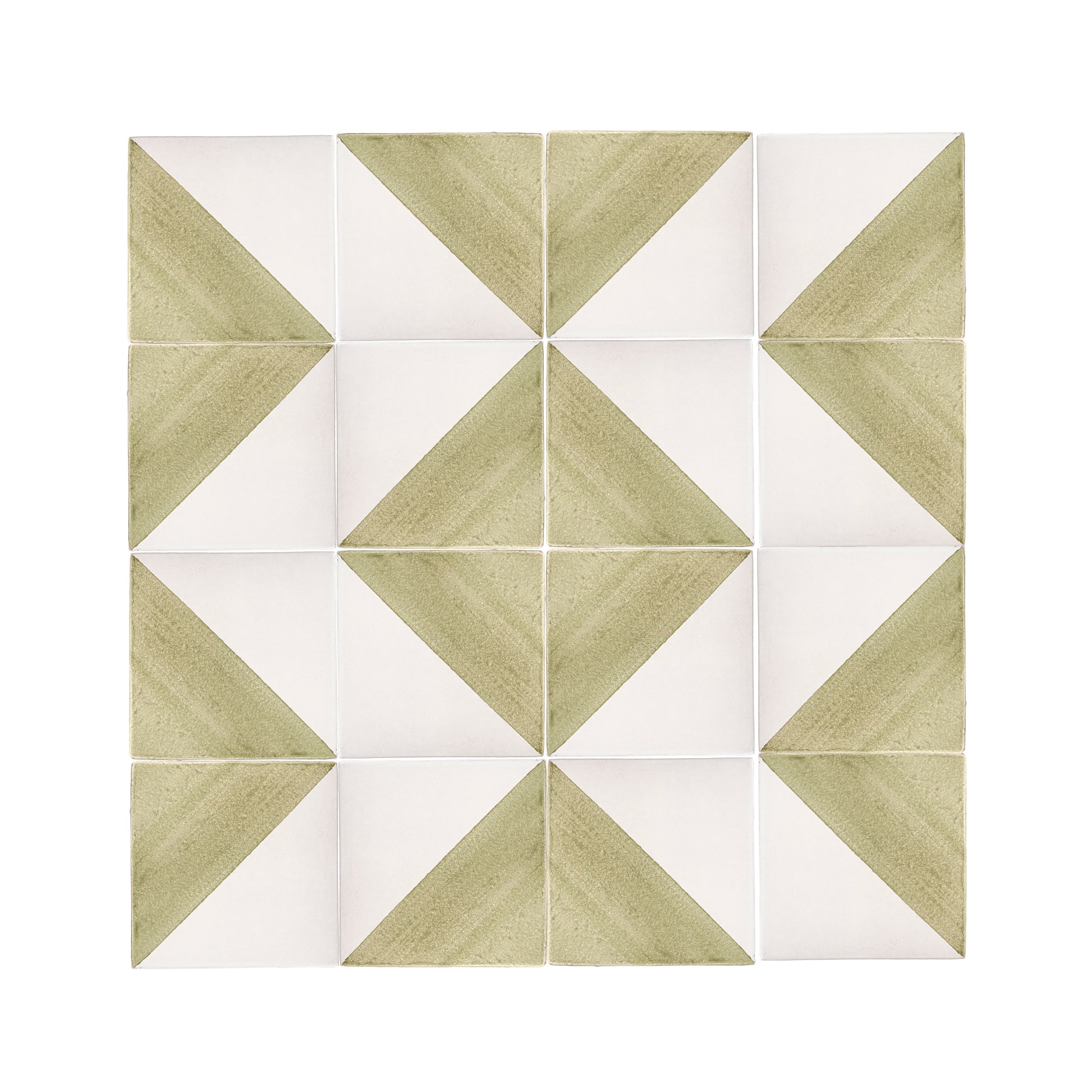 50/50 Green 6x6 Hand Painted Artisan Ceramic Tile-Main Inventory-All Products,Patterns-Riad Tile