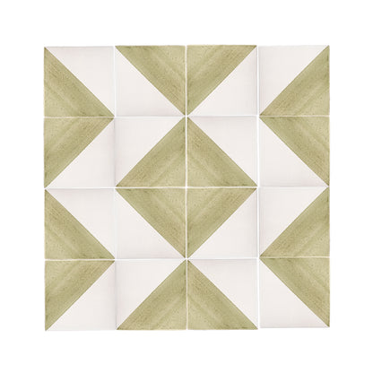 50/50 Green 6x6 Hand Painted Artisan Ceramic Tile-Main Inventory-All Products,Patterns-Riad Tile