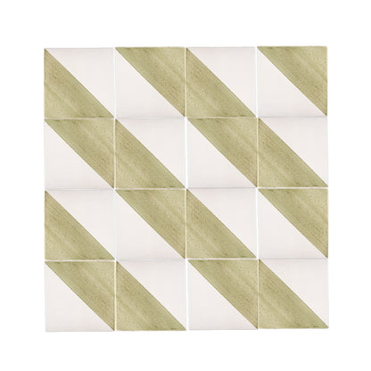 50/50 Green 6x6 Hand Painted Artisan Ceramic Tile-Main Inventory-All Products,Patterns-Riad Tile