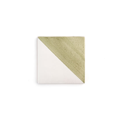 50/50 Green 6x6 Hand Painted Artisan Ceramic Tile-Main Inventory-All Products,Patterns-Riad Tile
