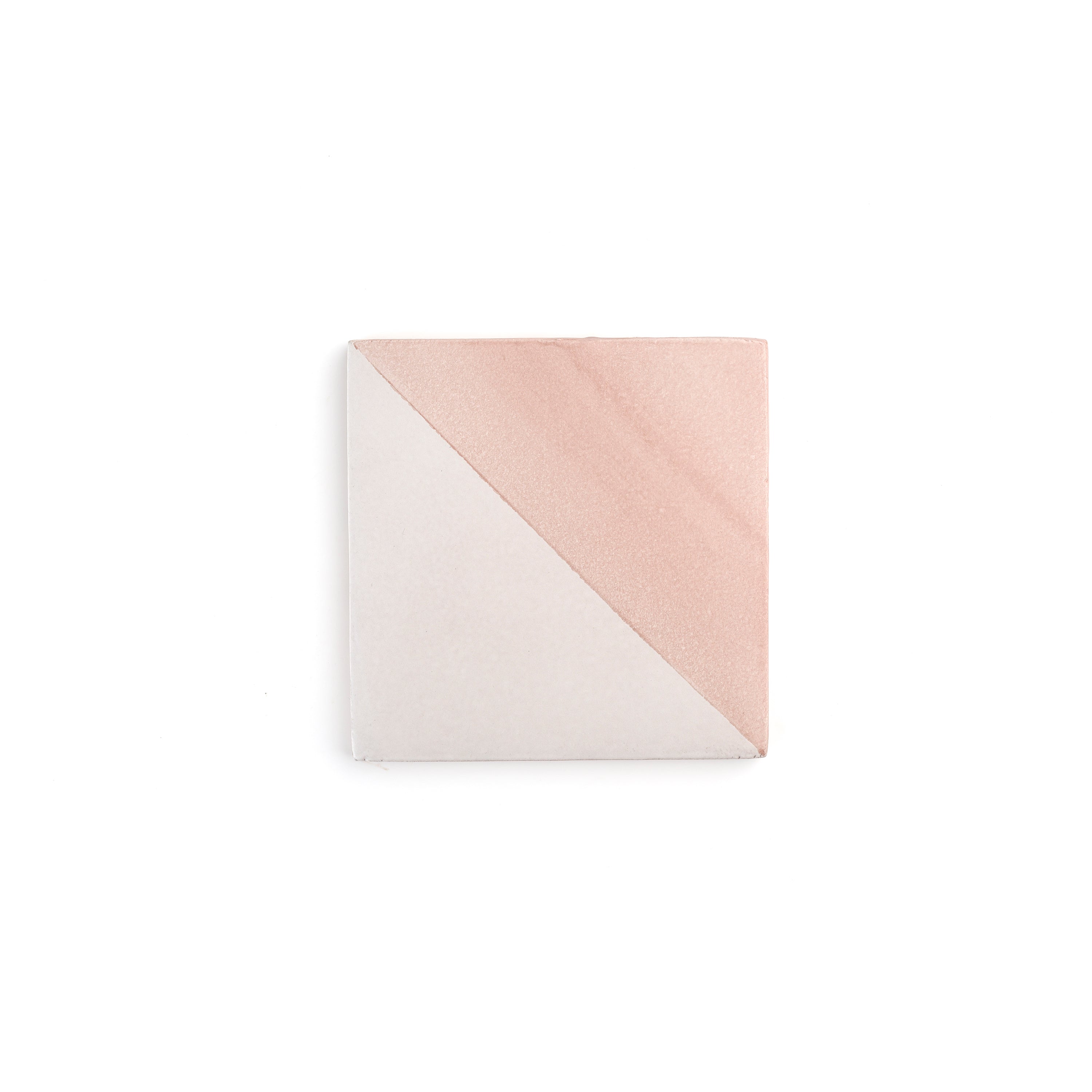 50/50 Pink 6x6 Hand Painted Artisan Ceramic Tile