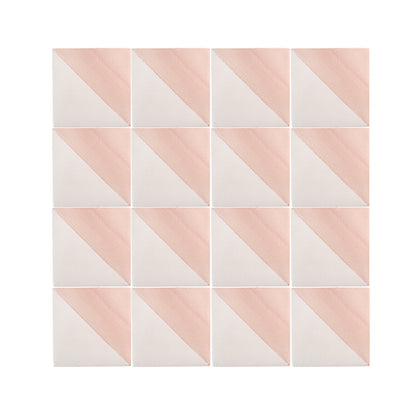 50/50 Pink 6x6 Hand Painted Artisan Ceramic Tile-Main Inventory-All Products,Patterns-Riad Tile