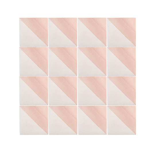 50/50 Pink 6x6 Hand Painted Artisan Ceramic Tile-Main Inventory-All Products,Patterns-Riad Tile
