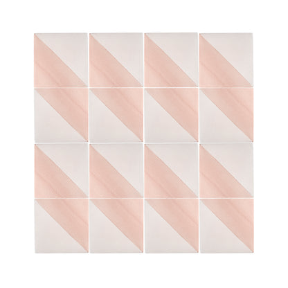 50/50 Pink 6x6 Hand Painted Artisan Ceramic Tile-Main Inventory-All Products,Patterns-Riad Tile