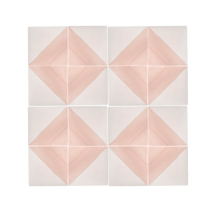50/50 Pink 6x6 Hand Painted Artisan Ceramic Tile-Main Inventory-All Products,Patterns-Riad Tile