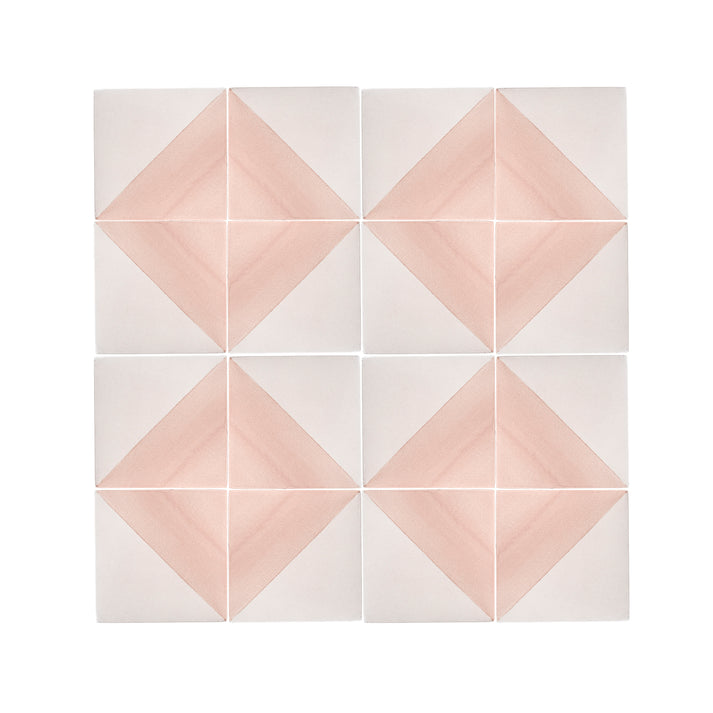 50/50 Pink 6x6 Hand Painted Artisan Ceramic Tile-Main Inventory-All Products,Patterns-Riad Tile
