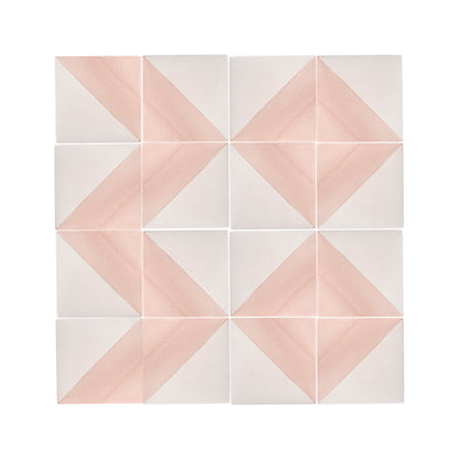 50/50 Pink 6x6 Hand Painted Artisan Ceramic Tile-Main Inventory-All Products,Patterns-Riad Tile