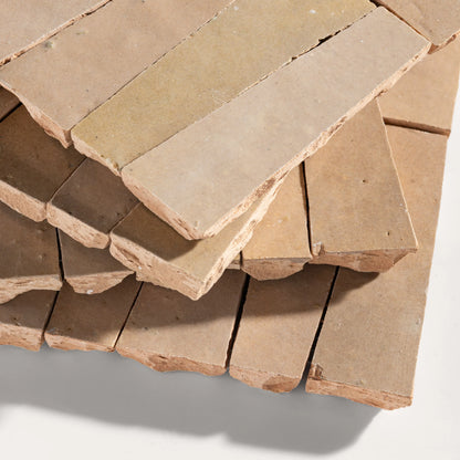 Glazed Clay 1x4 Trapezoid Mosaic Zellige Tile