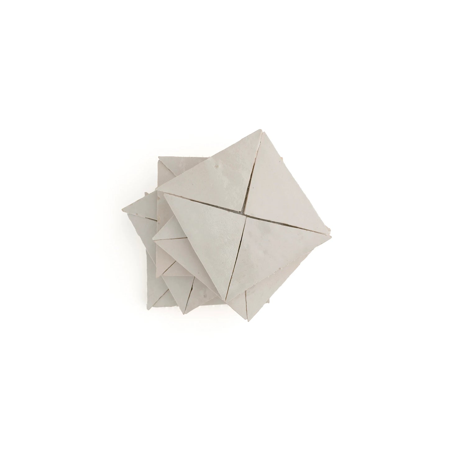 Natural White Triangle Mosaic Zellige Tile
