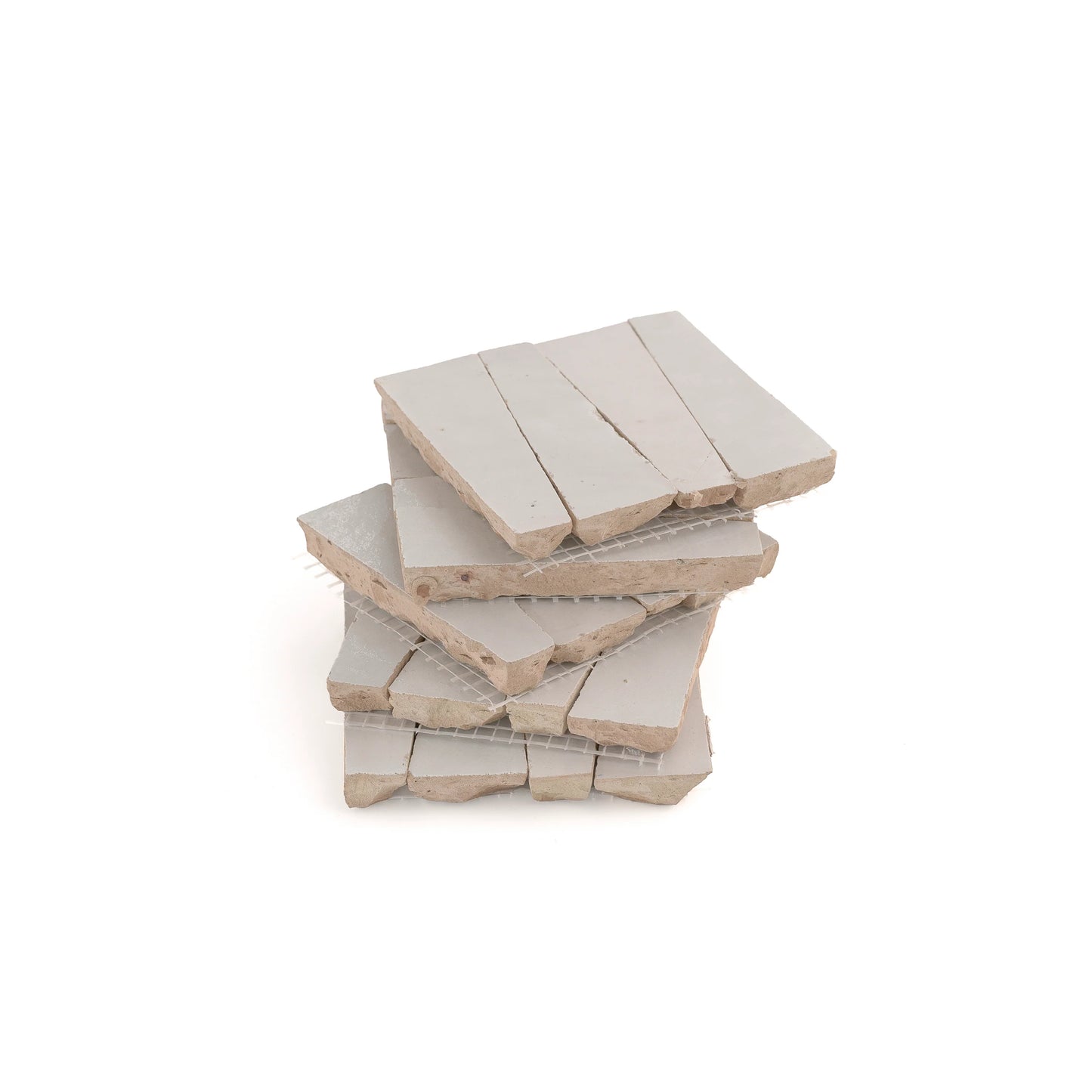 Natural White 1x4 Trapezoid Mosaic Zellige Tile