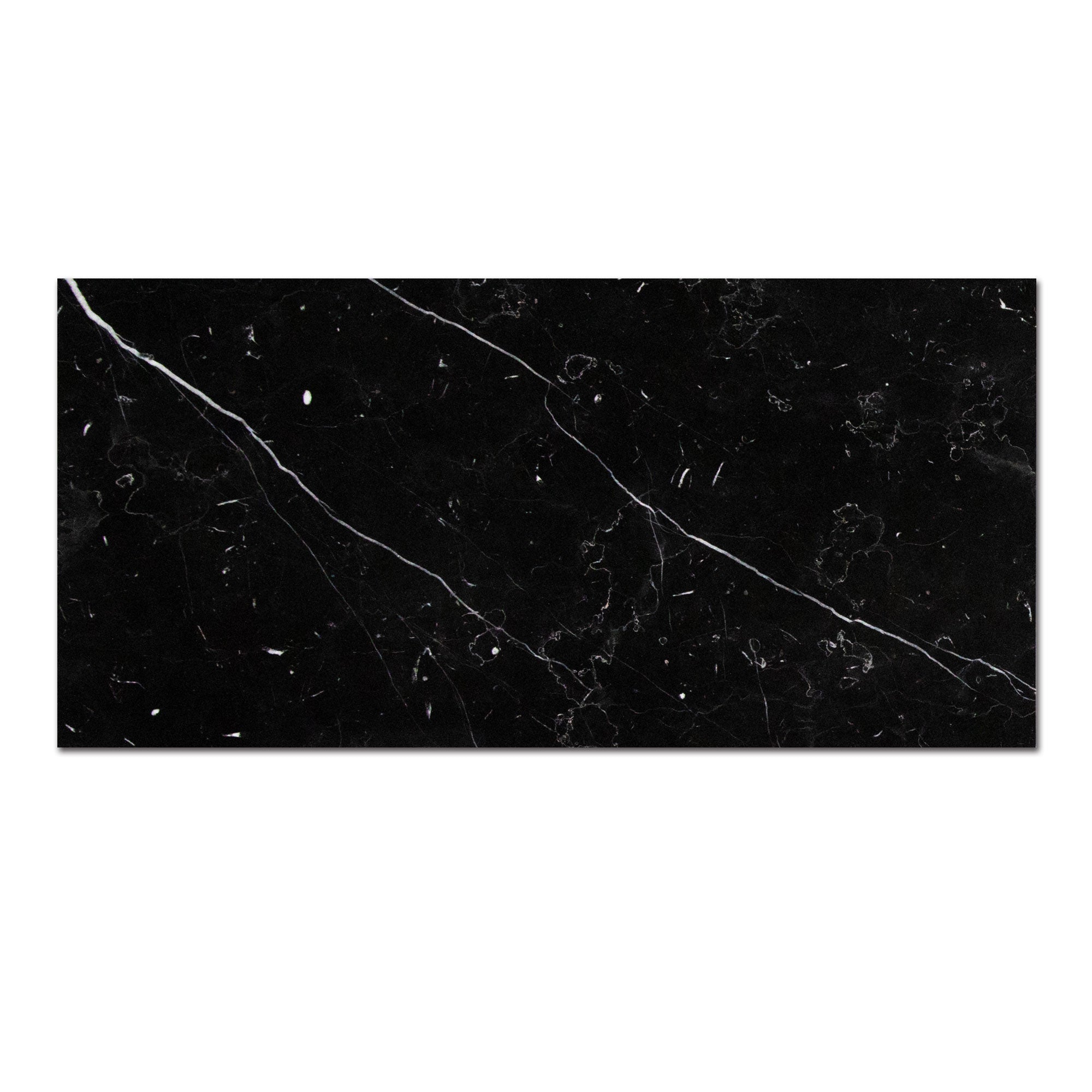 Nero Marquina 6x12 Marble Tile | Honed