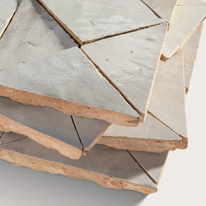 Natural White Triangle Mosaic Zellige Tile