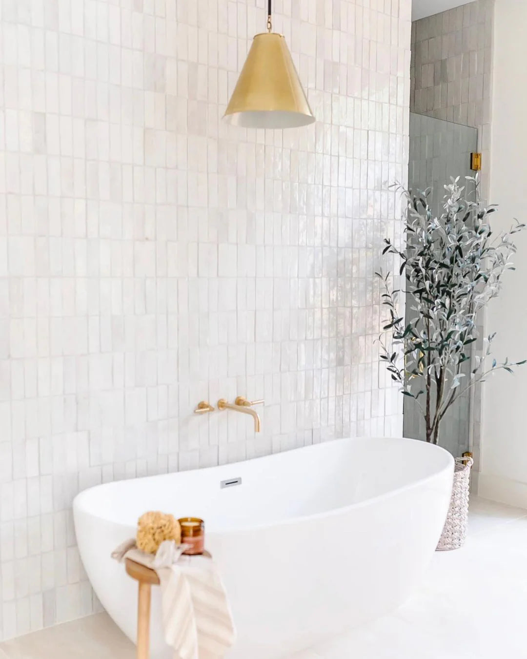 Snow White 2x6 Thin Bejmat Zellige Tile