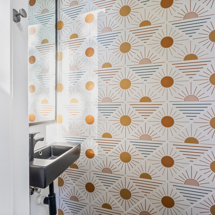 White ceramic tile for modern bathroom walls