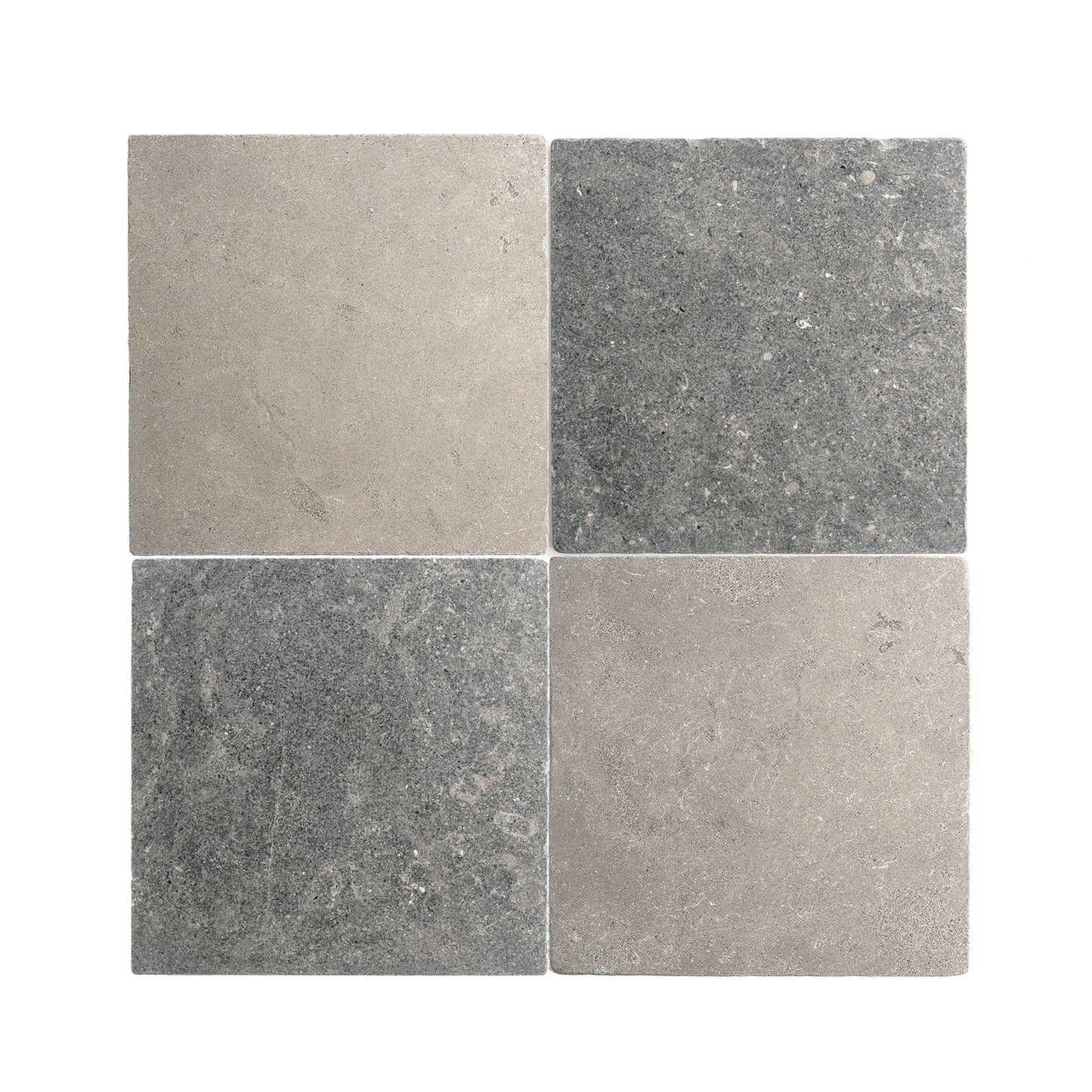 Akal Dark & Azru Grey 12x12 Moroccan Limestone | Tumbled & Honed – Checkerboard Bundle-Main Inventory-All Products,Checkerboard-Riad Tile