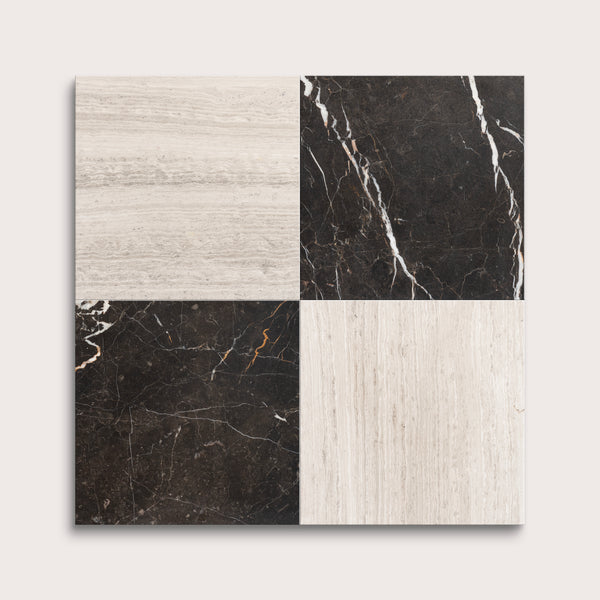 Beige Wave Vein Cut & Truffle 12x12 Limestone & Marble | Honed