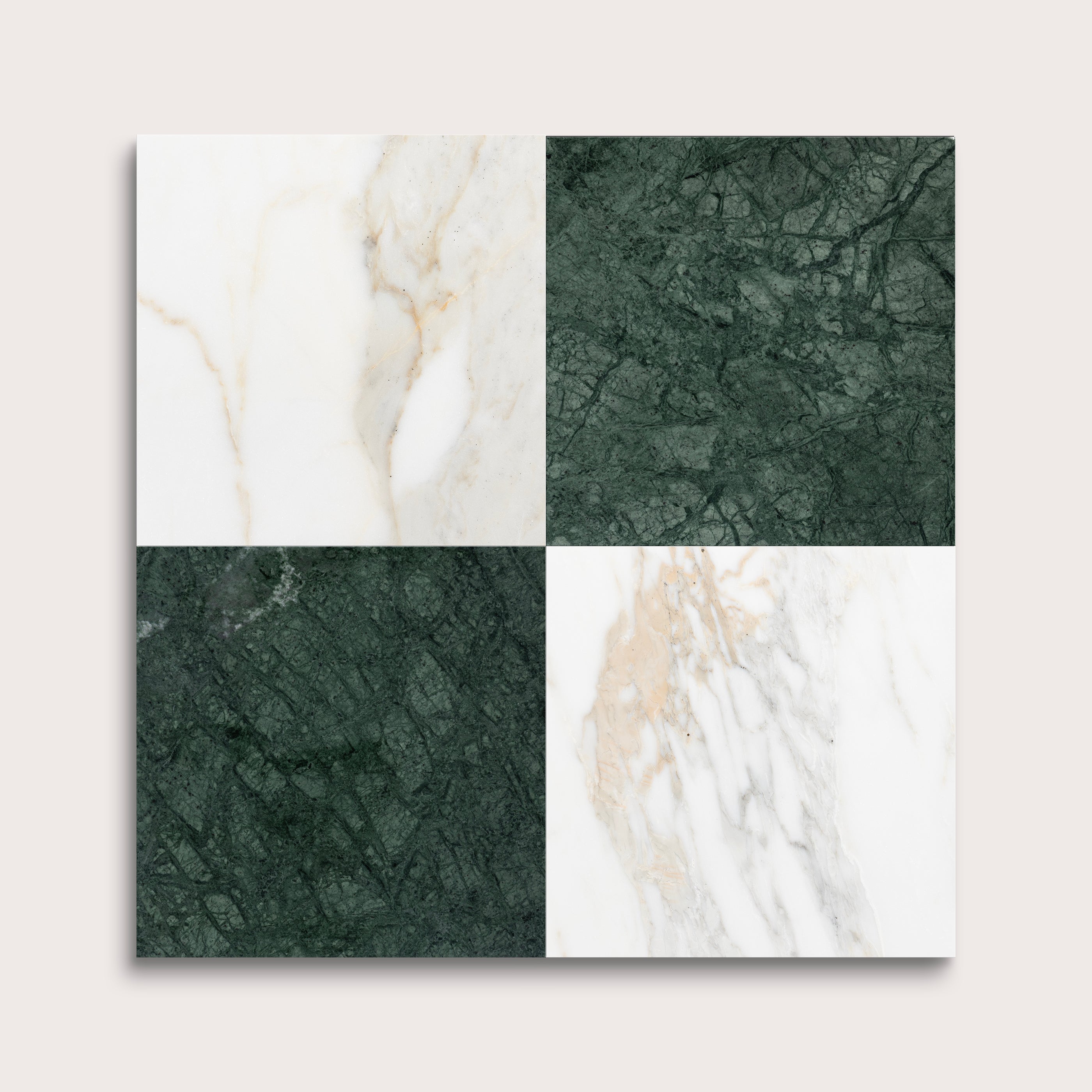 marble square tiles in checkerboard pattern on light grey background