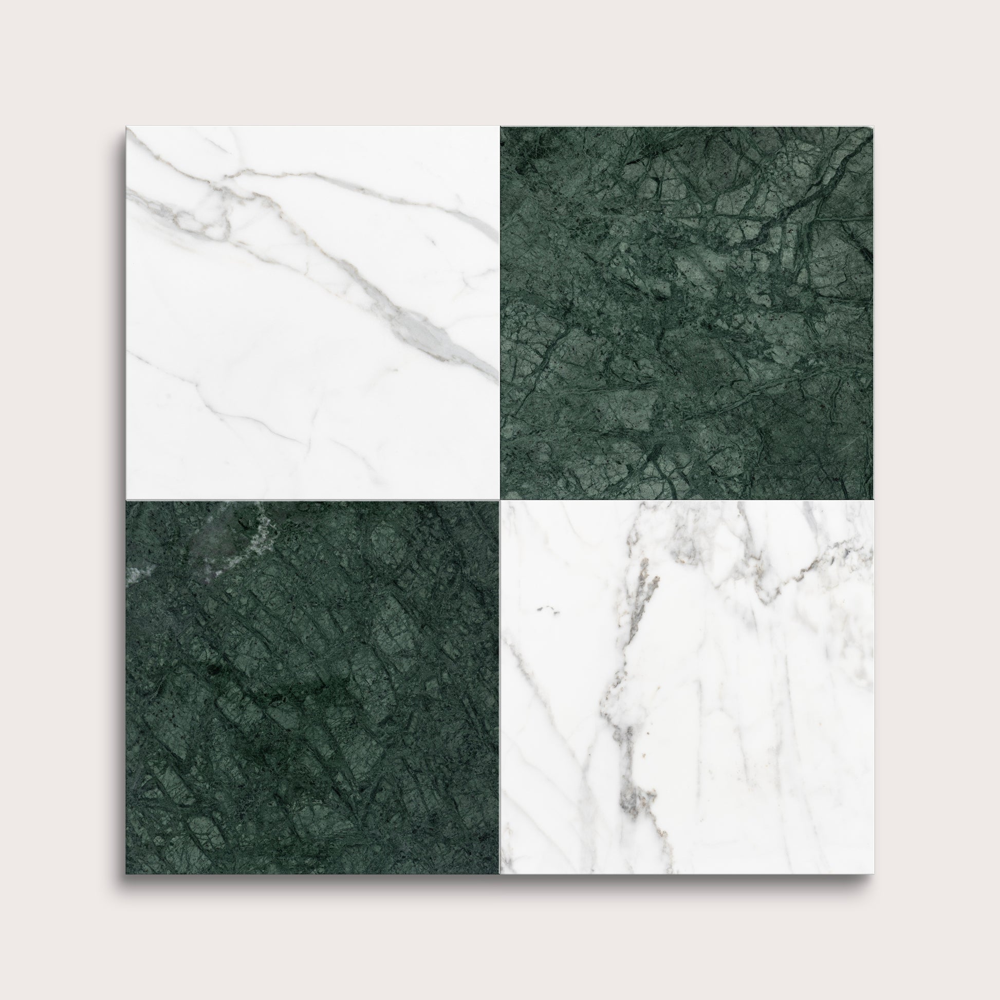 marble square tiles in checkerboard pattern on light grey background