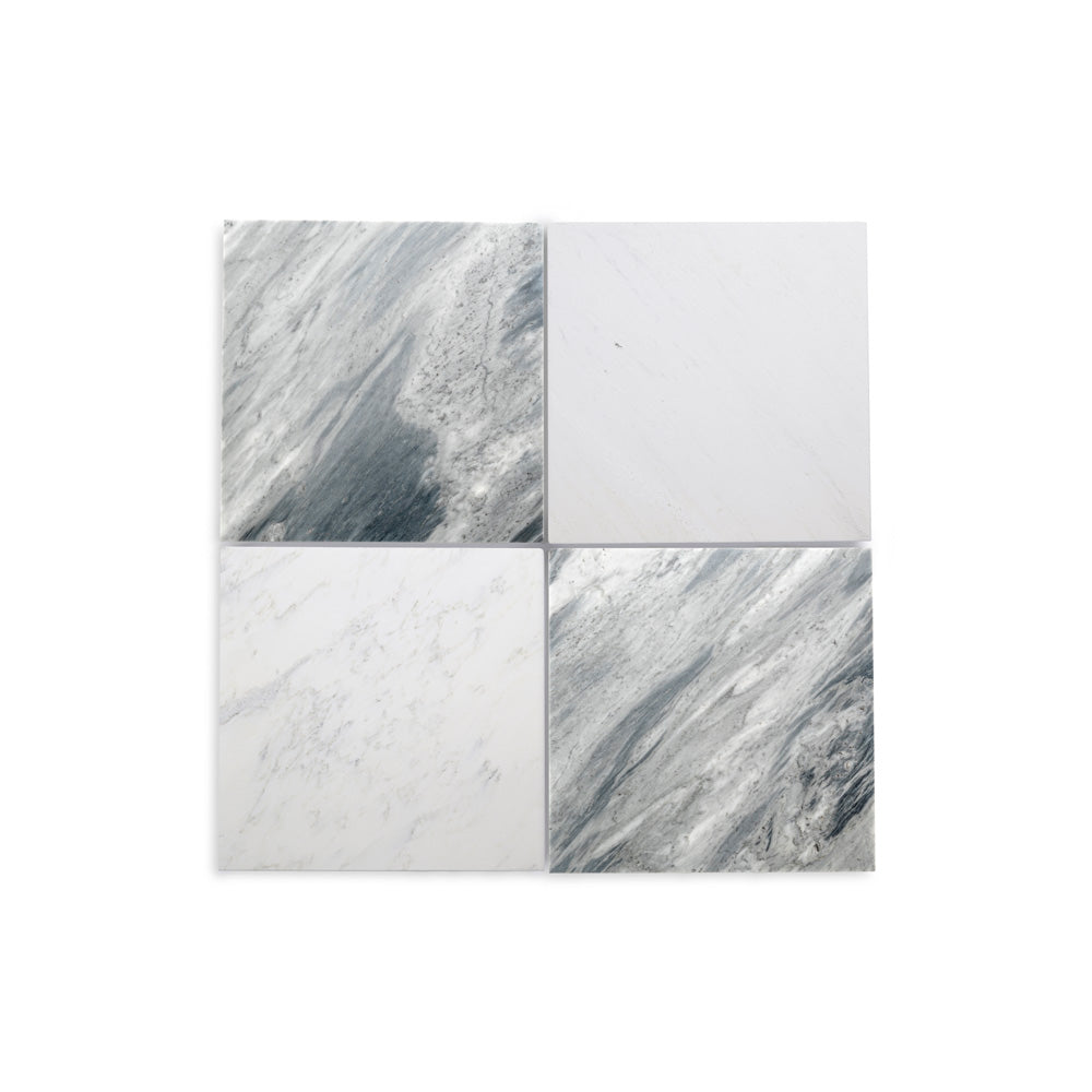 Bardiglio Grey 18″x18″ & Casablanca Carrara 18″x18″ Honed Checkerboard Bundle